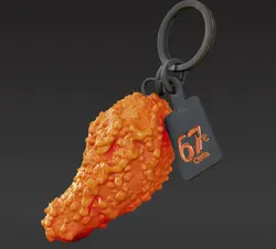 3D Printable Gen Alpha 67 Chicken Wing Keychain