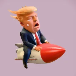 Characters & Creatures STL تنزيل - Caricature of Human Sitting on a Rocket - DiErModels