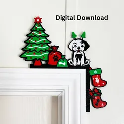 Christmas Holiday Dog Lover Door Corner Decor Holiday Puppy Lover Christmas Home Decor