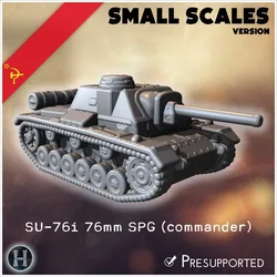 SU-76i 76mm SPG (commander version) (small scales version) - Soviet army WW2 Second World East front Ostfront RPG Mini Hobby