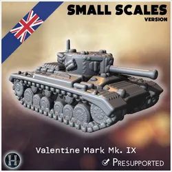 Valentine Mark Mk. IX infantry tank (small scales version) - UK United WW2 Kingdom British England Army Western Front Normandy Africa Bulge WWII D-Day