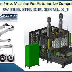 10 Ton Press Machine for Automotive Components 3D CAD Model | Automotive Component Press Machine. Servo Electric Cylinder Press