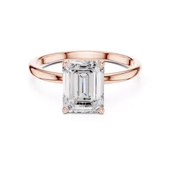 2CT Emerald Cut Solitaire Diamond Wedding Ring 3DM STL Video