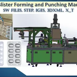 Alu Blister Forming and Punching Machine 3D CAD Model - Pharmaceutical Blister Packaging Line