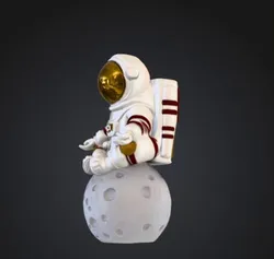 Astronaut Meditation Figure - Lunar Desk Decor 3D Print