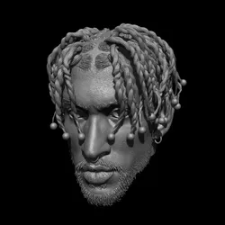 Bad Bunny Headsculpt – Braids Version – 1:6 & 1:12 Scale STL & OBJ