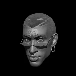 Bad Bunny Headsculpt – Third Eye Version – 1:6 & 1:12 Scale STL & OBJ