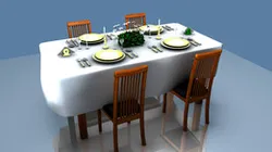 DINING ROOM SET  BYE BYE  75   y.o.WELCOME 76  y.o.