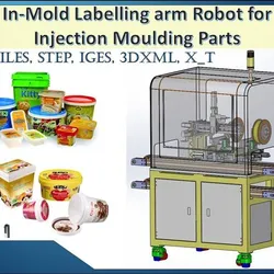 In-Mold Labelling arm Robot for Injection Moulding Parts 3D CAD Model | Automatic In-Mold Labelling System