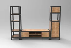 Iron Wooden TV Unit  with storage racks
