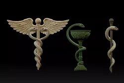 Medical Symbols  Caduceus  Bowl of Hygieia Rod of Asclepius