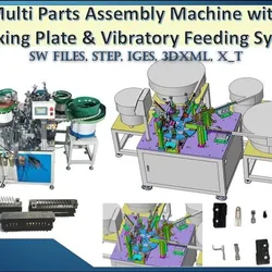 Multi Parts Assembly Machine with Indexing Feeding System 3D CAD Model - Indexing Plate & Vibratory Feeding System