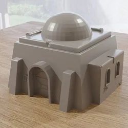 Outer Rim Desert Homestead – Modular Sci-Fi House Terrain with Removable Dome Roof | SW Legion Scale | 28mm & 32mm Compatible Wargaming Scenery