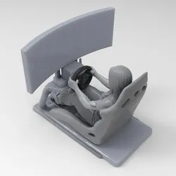 Racing Simulator with Female Driver 1/32 Scale - Slot Car Scenery Figure