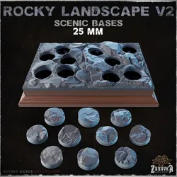 Rocky Landscape V2 - Scenic Bases (25mm Bases)