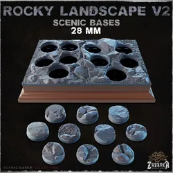 Rocky Landscape V2 - Scenic Bases (28mm Bases)