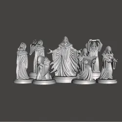 Arcane Hooded Mystics – Ritual Scholars Miniature Pack for 3D Printing