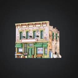 Brick Market Store w Roof Separate