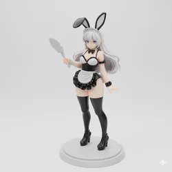 Bunny Maid Feather Girl Miniature 3D Printable STL