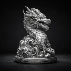 Chinese New Year Dragon Statue – 3D Printed Oriental Dragon Figurine, Lunar New Year Home Decor, Lucky Dragon Sculpture