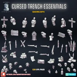 Cursed Trench Essentials - Grimdark WW1 Basing Bits (Pre-supported)