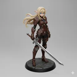 Elven Sword Warrior Miniature 3D Printable STL