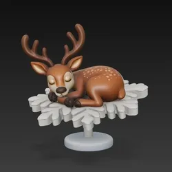 fawn on a snowflake