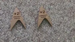 Longest route and largest fleet tokens for Star Trek Catan.