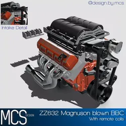 MAGNUSON SUPERCHARGED CHEV ZZ632 ENGINE COMPLETE