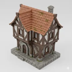 Medieval Timber Townhouse Miniature 3D Printable STL