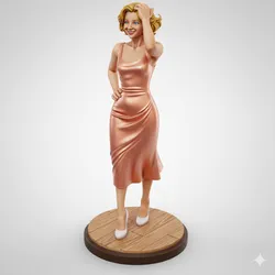 Smiling Classic Dress Woman Miniature 3D Printable STL