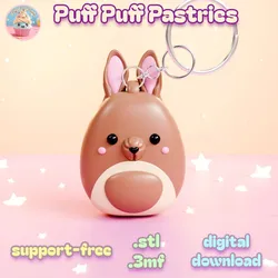 Squishmallow Kangaroo Kawaii Keychain - Support-Free .STL .3MF
