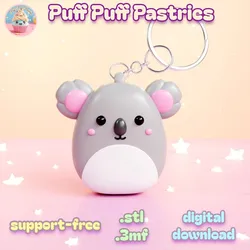 Squishmallow Koala Kawaii Keychain - Support-Free .STL .3MF