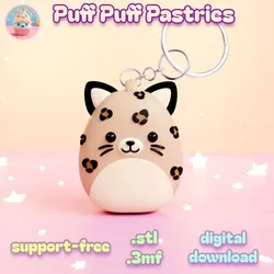 Squishmallow Leopard Kawaii Keychain - Support-Free .STL .3MF