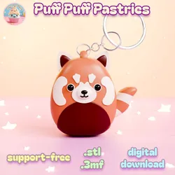 Squishmallow Red Panda Kawaii Keychain - Support-Free .STL .3MF