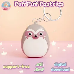 Squishmallow Sloth Kawaii Keychain - Support-Free .STL .3MF
