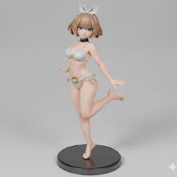 White Bikini Bunny Girl Miniature 3D Printable STL