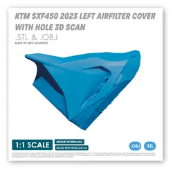 2023 KTM SXF450/250 LEFT AIRFILTER COVER WITH HOLE 3D SCAN (.BLEND, .OBJ)