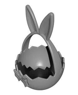 3D Easter Basket | Bunny Ears Ribbon Figure | Cracked Egg Holder | Spring Table Decor