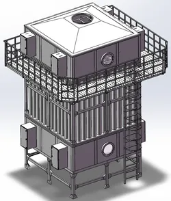 45000 CFM wet electrostatic precipitator SolidWorks
