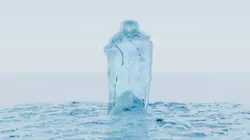 Abstract Ice Statue Cloaked Figure