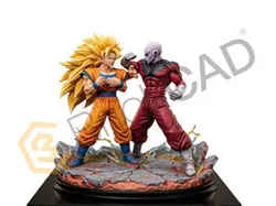 Anime Battle Duel Figurine – Dynamic Fighting Pose 3D Printable CAD Model | SolidWorks Action Character Design