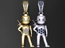 Anime Warrior Pendant Set 3D Print Model in Pendants 640318