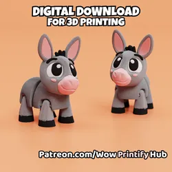Articulated Donkey STL & 3MF – Flexi Fidget Toy for 3d printing