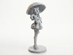 Beautiful Lady With Umbrella Figurine 3D Printable - Free 3D Print Model