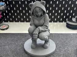 Cute Bear Hoodie Girl | Stylish Desk Statue - Free 3D Print Model