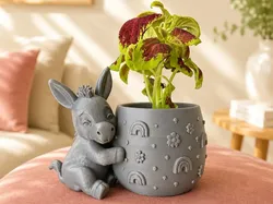 Cute Donkey Planter - Free 3D Print Model