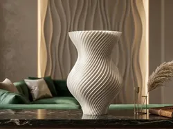 Elegant Hourglass Spiral 3D Printed Satin Vase - Free 3D Print Model