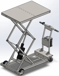 Foldable scissor electric lift handcart SolidWorks