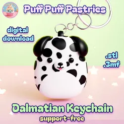 Kawaii Dalmatian Dog Keychain - Support-Free .STL .3MF